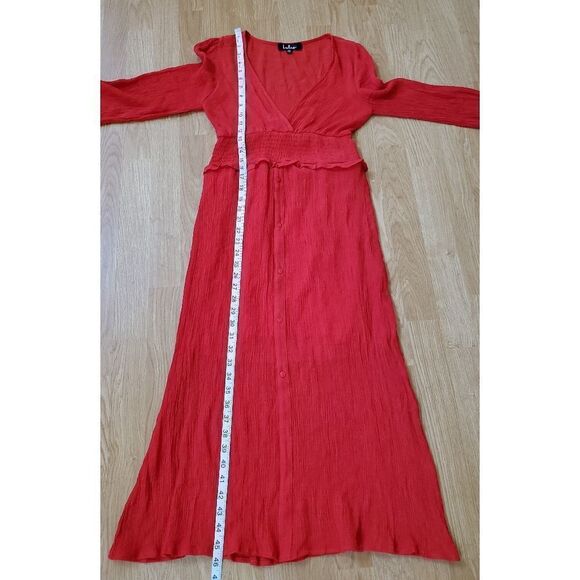 Lulus 'Go For It' Long Sleeve Midi Dress size XS in Red - Picture 10 of 14